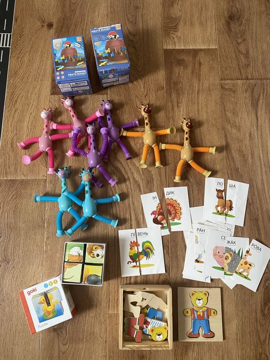 Розвиваючі іграшки пазли тварини ксилофон