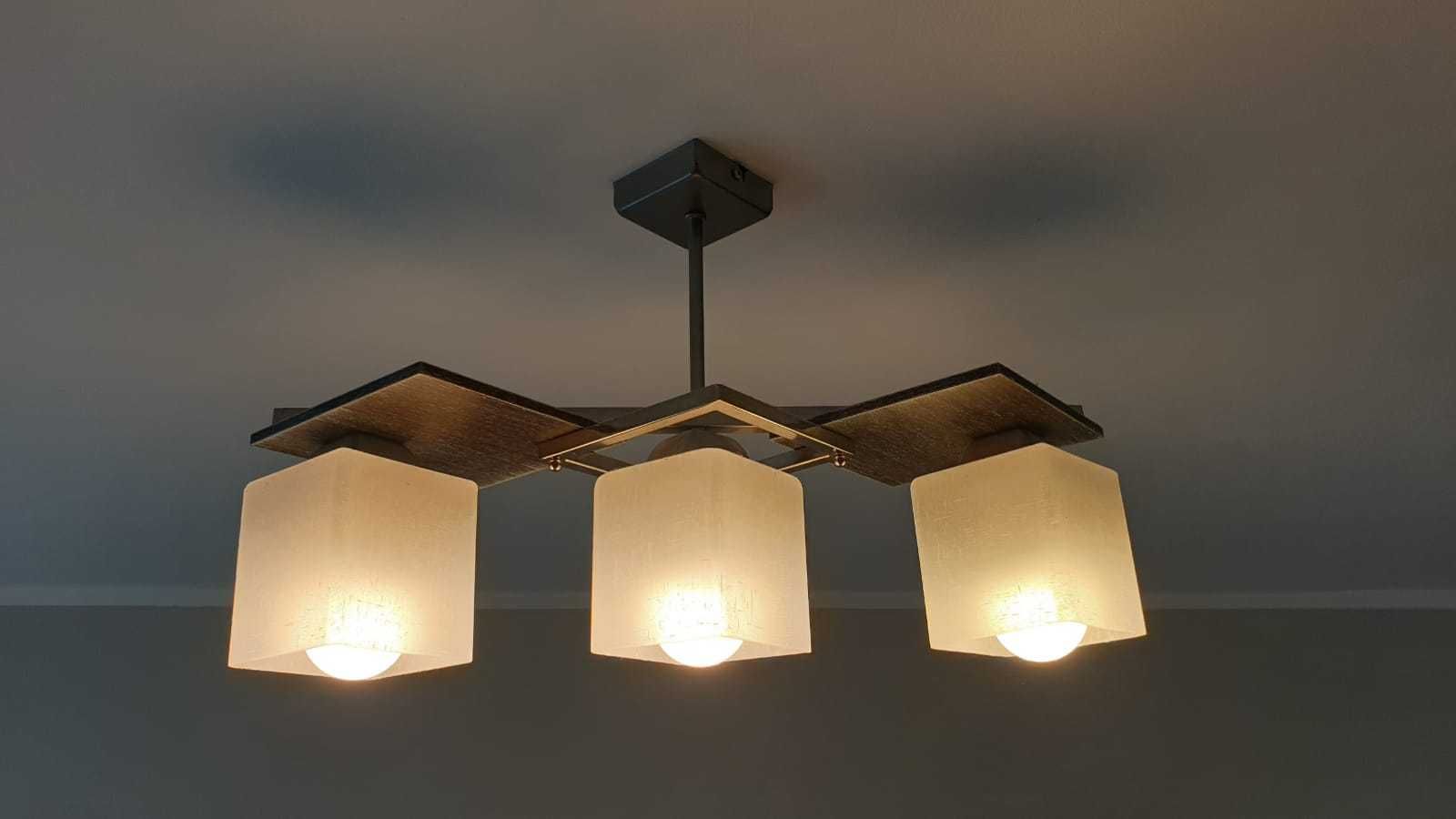 Lampa sufitowa 3 klosze/żarówki