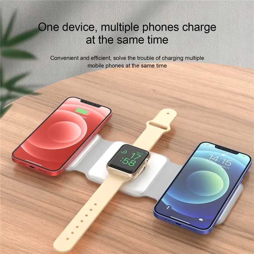 Магнитная зарядка для iPhone 3 в 1 + В ПОДАРОК КАБЕЛЬ USB Type-C 10А