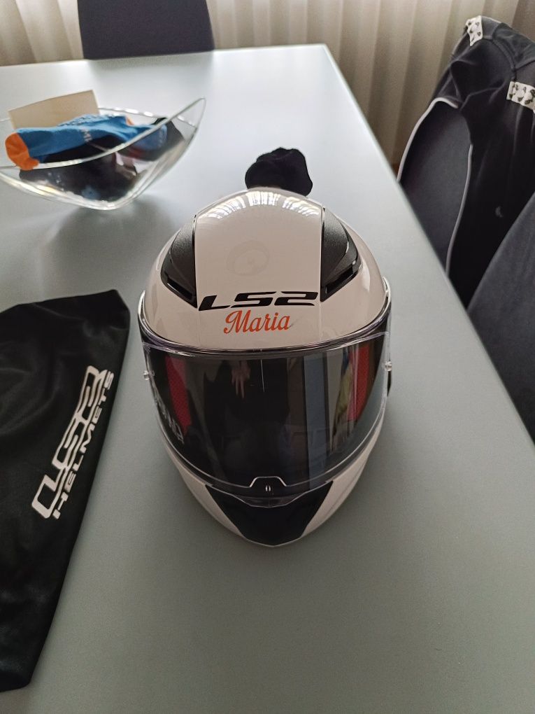 Capacete branco LS2 criança