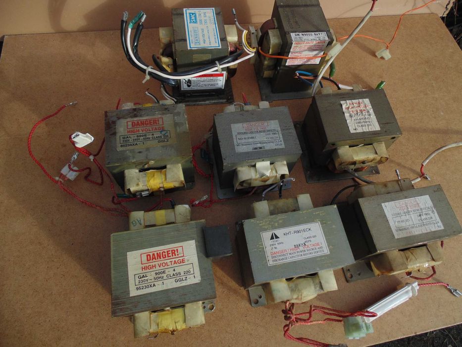 Transformator z mikrofalówki na zgrzewarkę punktową \ elektromagnes.