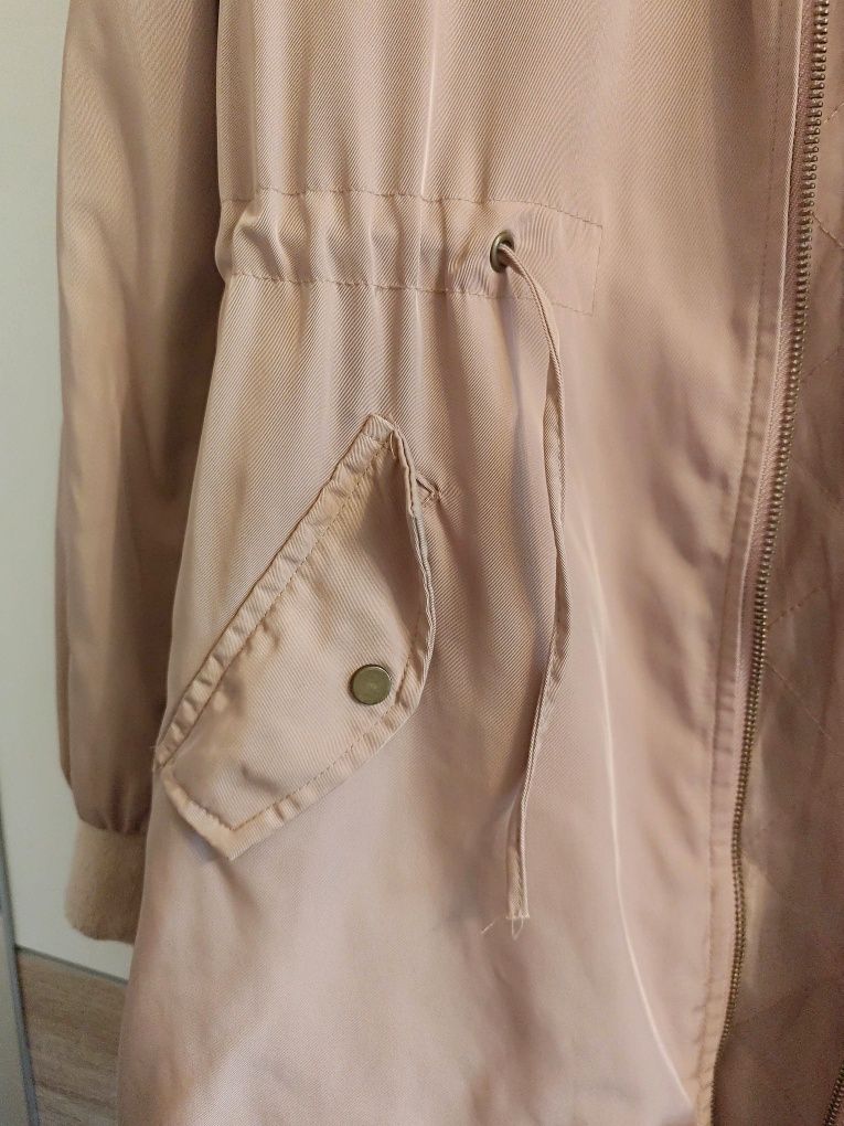 Damska kurtka płaszczyk ze ściągaczem, trencz, parka spring jacket