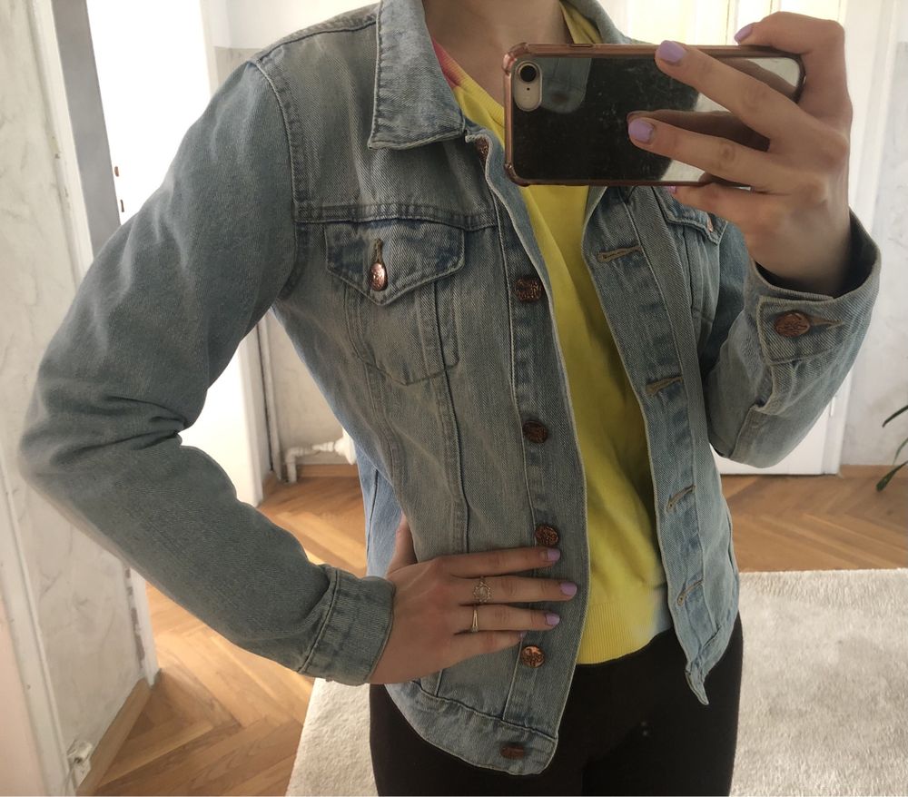 Kurtka jeansowa jasny jeans katana vintage