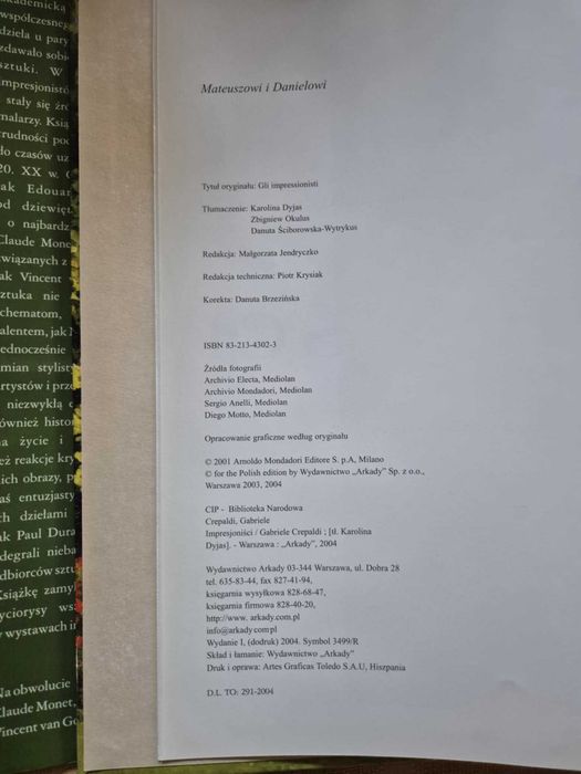 album IMPRESJONIŚCI Gabriele Crepaldi