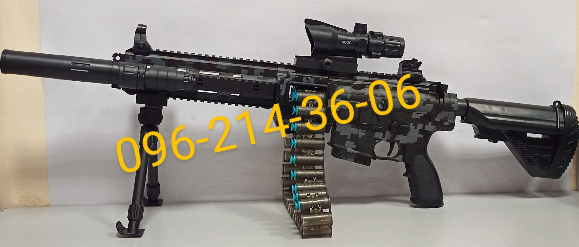 Детский автомат M416 оптический лазерный прицел фонарик аккумулят
