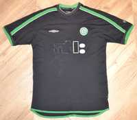 Umbro _ czarna koszulka _ Celtic Glasgow _ Szkocja _ sezon 2001/02 _ M