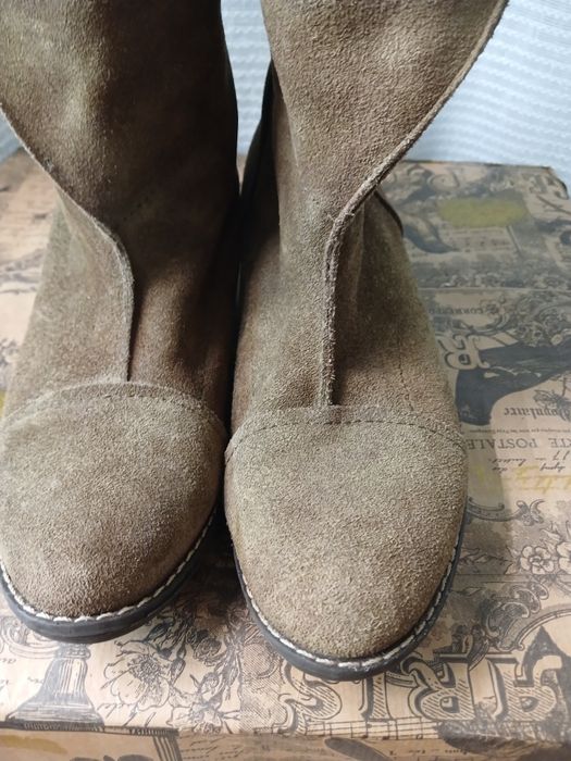 Жіночи чоботи натуральна замша (сапоги, ботинки, казахи)