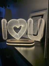 Нічник "I Love U" 3D