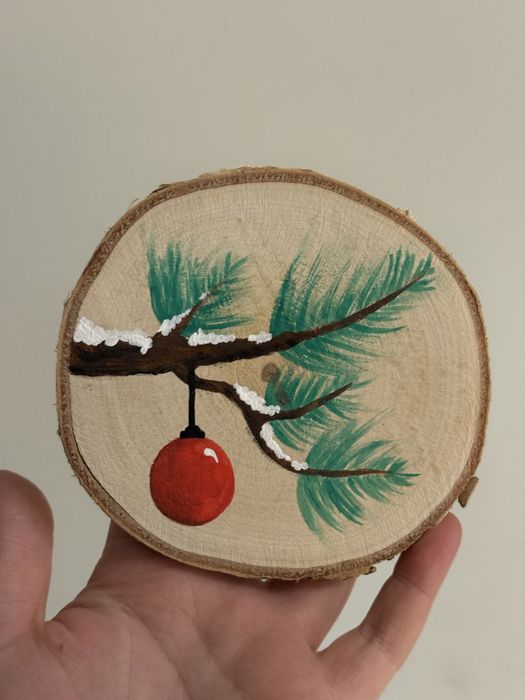 Obrazek świąteczny na drewnie