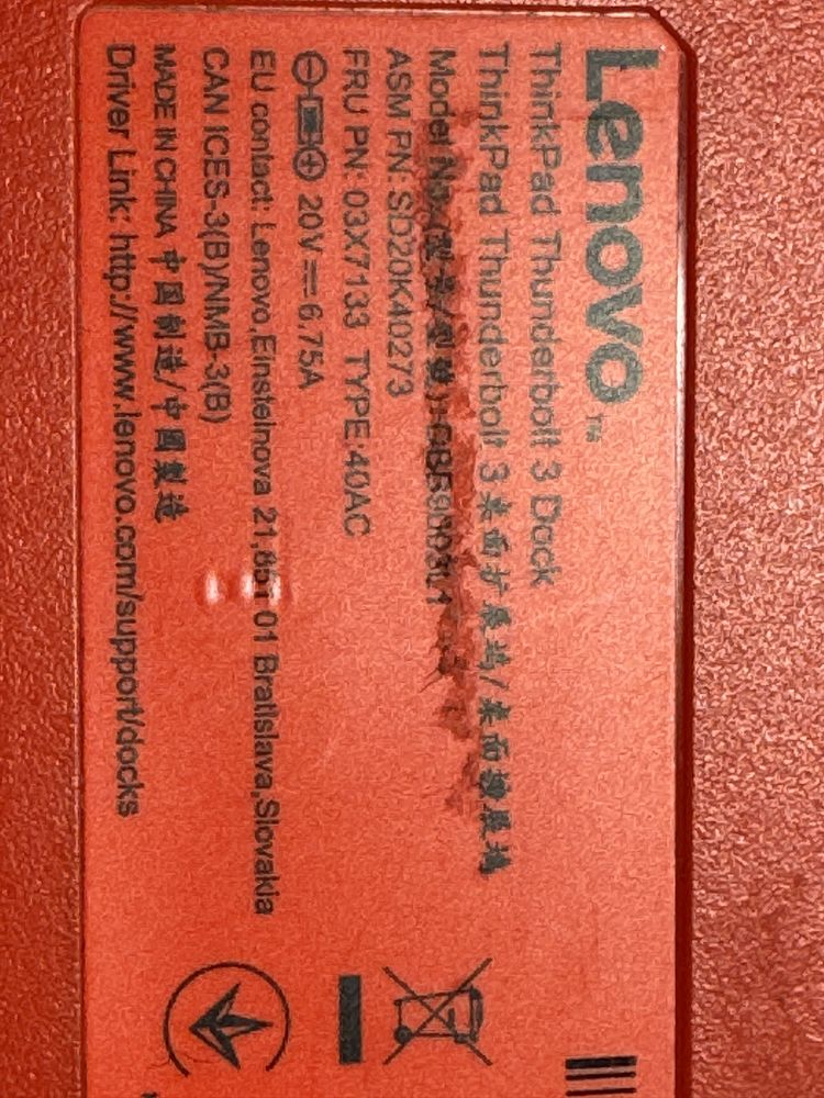 Lenovo stacja dokująca ThinkPad Thunderbolt 3 Dock + zasilacz 90W