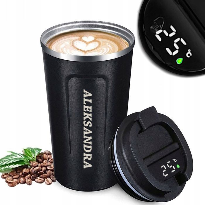 Personalizowany kubek termiczny bidon termos z imieniem led grawer