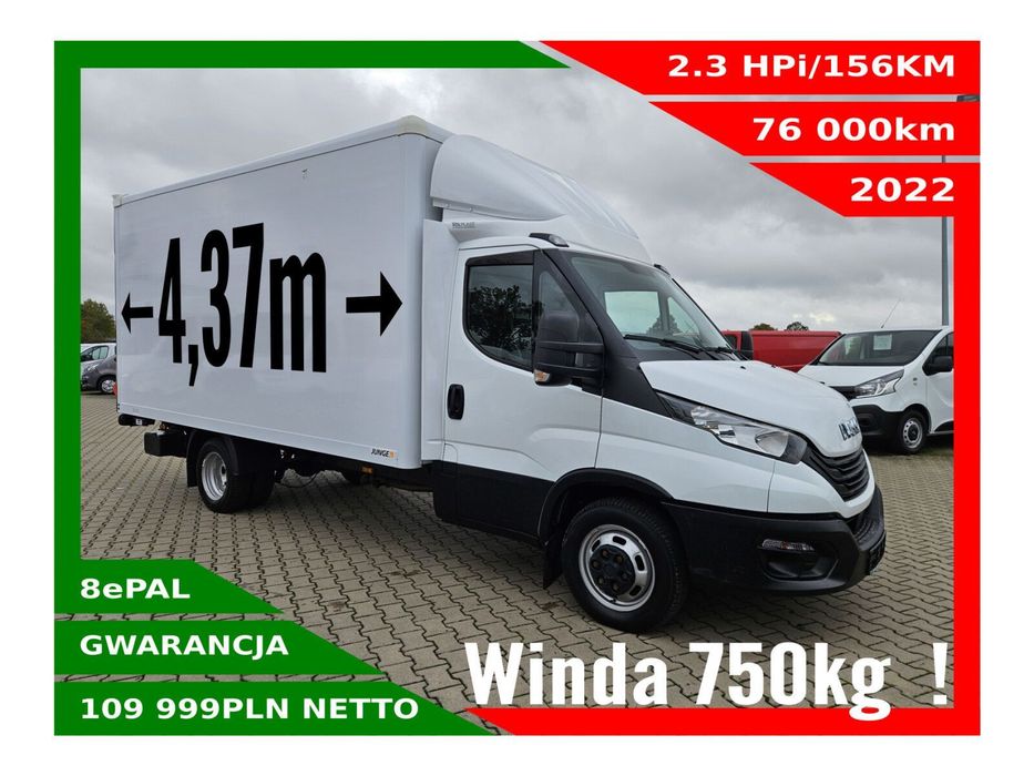 Iveco 35c16 Kontener 8 ePAL Bliźniak *109999zł NETTO* 2.3 HPi/156KM  Winda DHOLLANDIA 750kg, Klimatyzacja, Tryb CITY, 3 miejsca siedzące