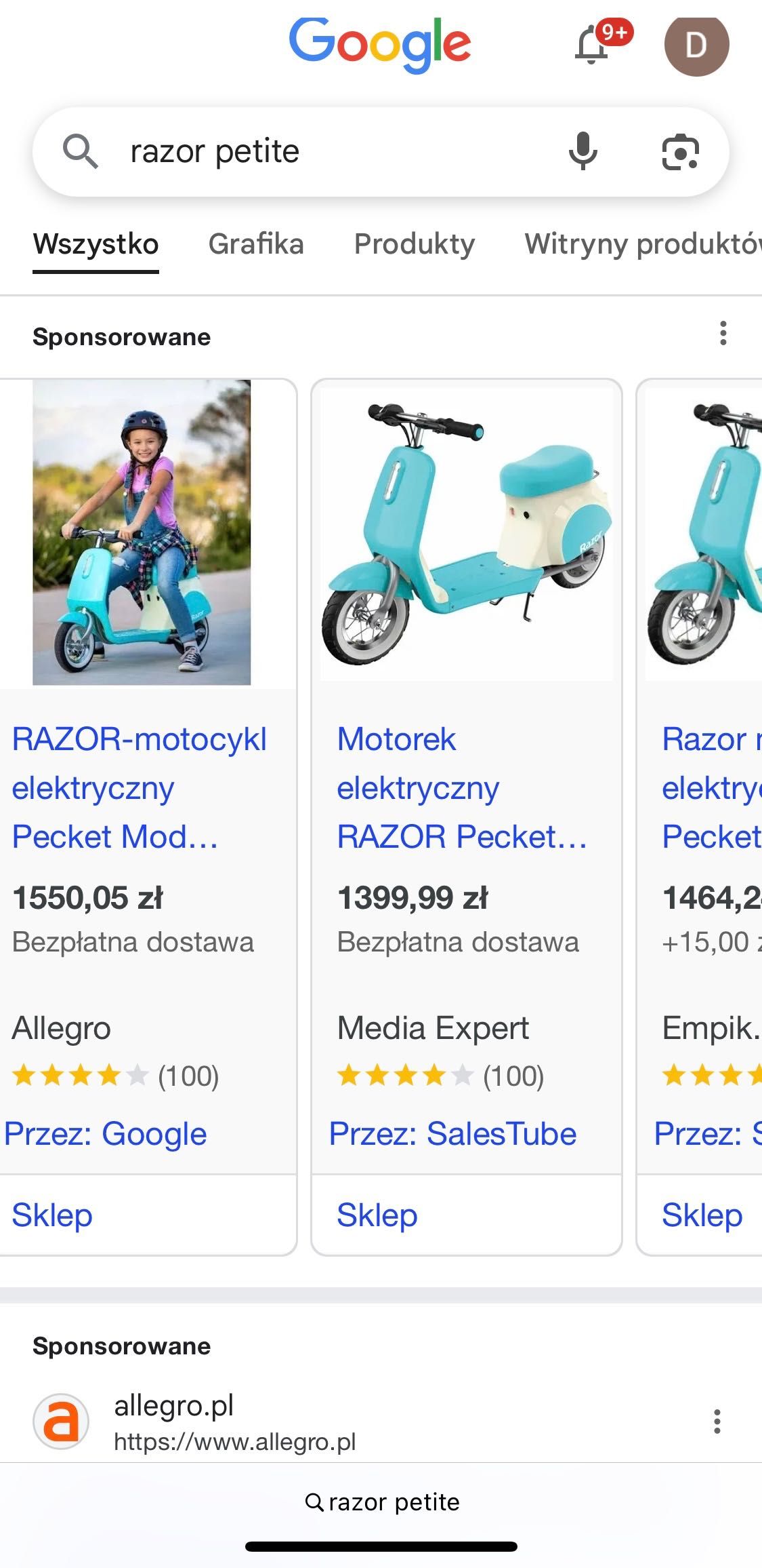 Motor Skuter elektryczny dla dzieci Razor Petite   NOWY większy AKU