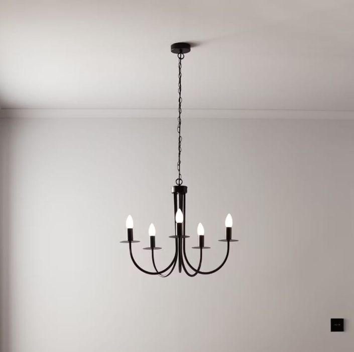 Lampa wisząca GoodHome Mashatu 5-punktowa E14 czarna