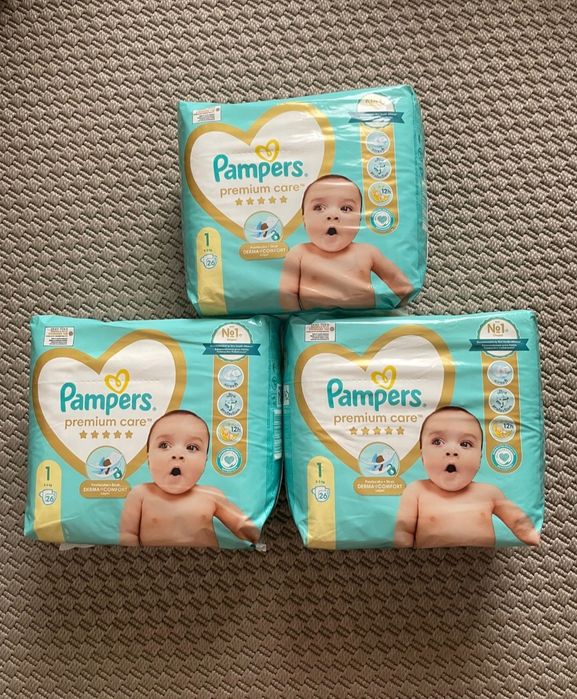 2 opakowania pieluchy Pampers premium care 1