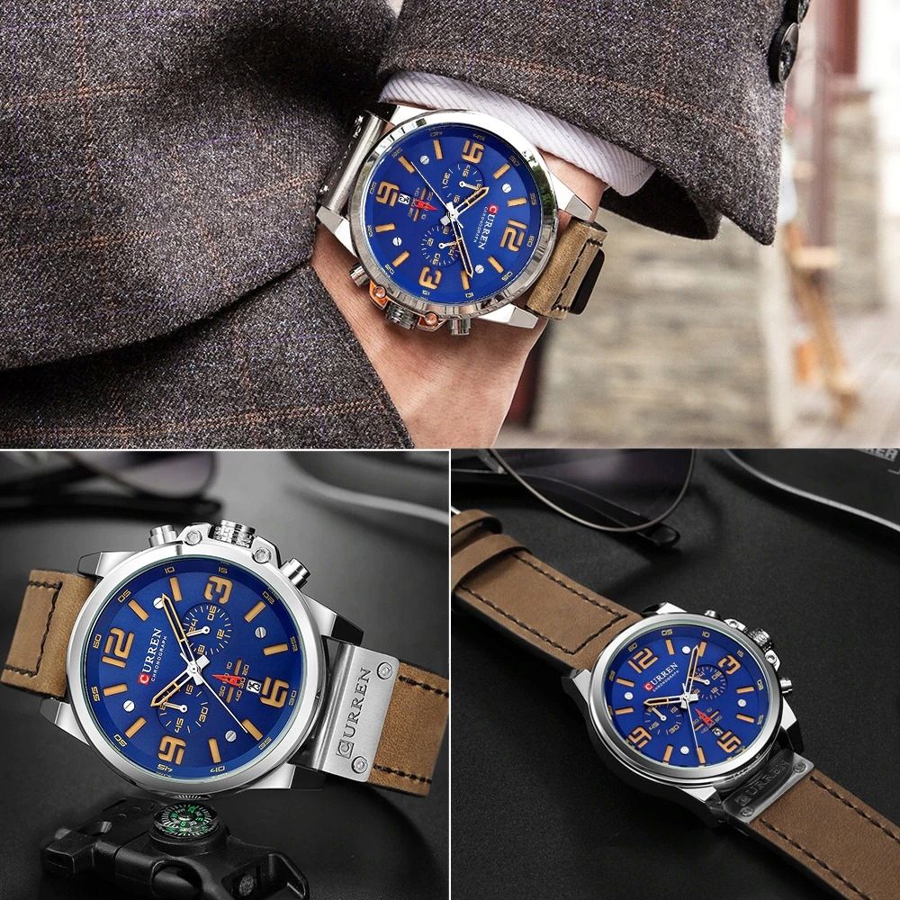 Zegarek Męski Curren Elegancki Chronograf Datownik