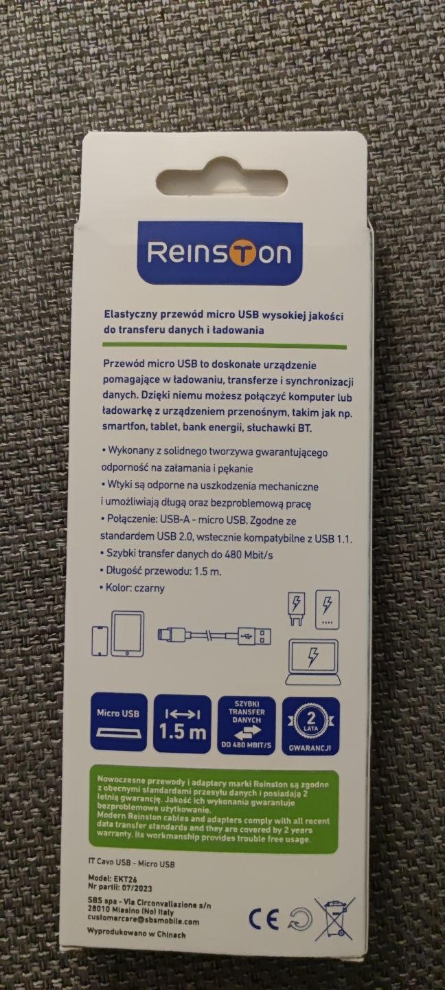 Kabel Przewód USB - Micro USB 1,5m szybki