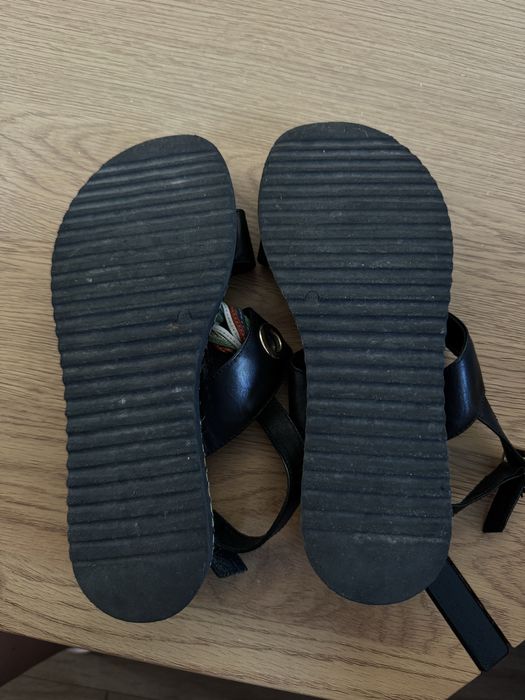 skórzane sandały carinii sandałki na grubszej podeszwie