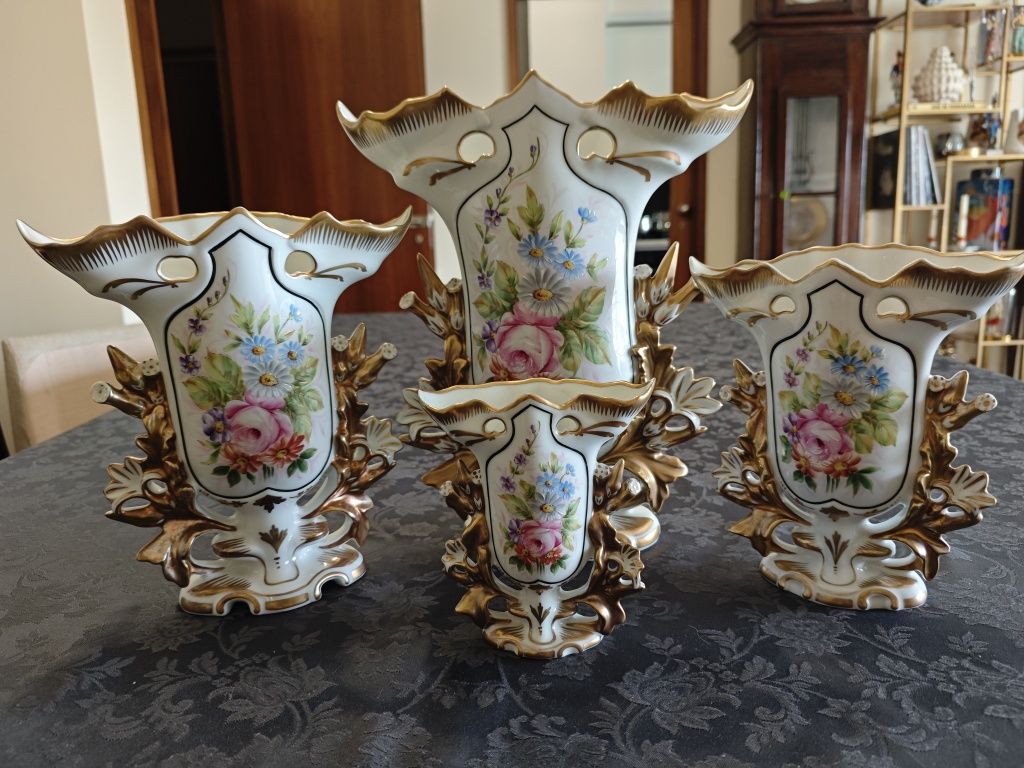 Jarras Vista Alegre pintadas á mão