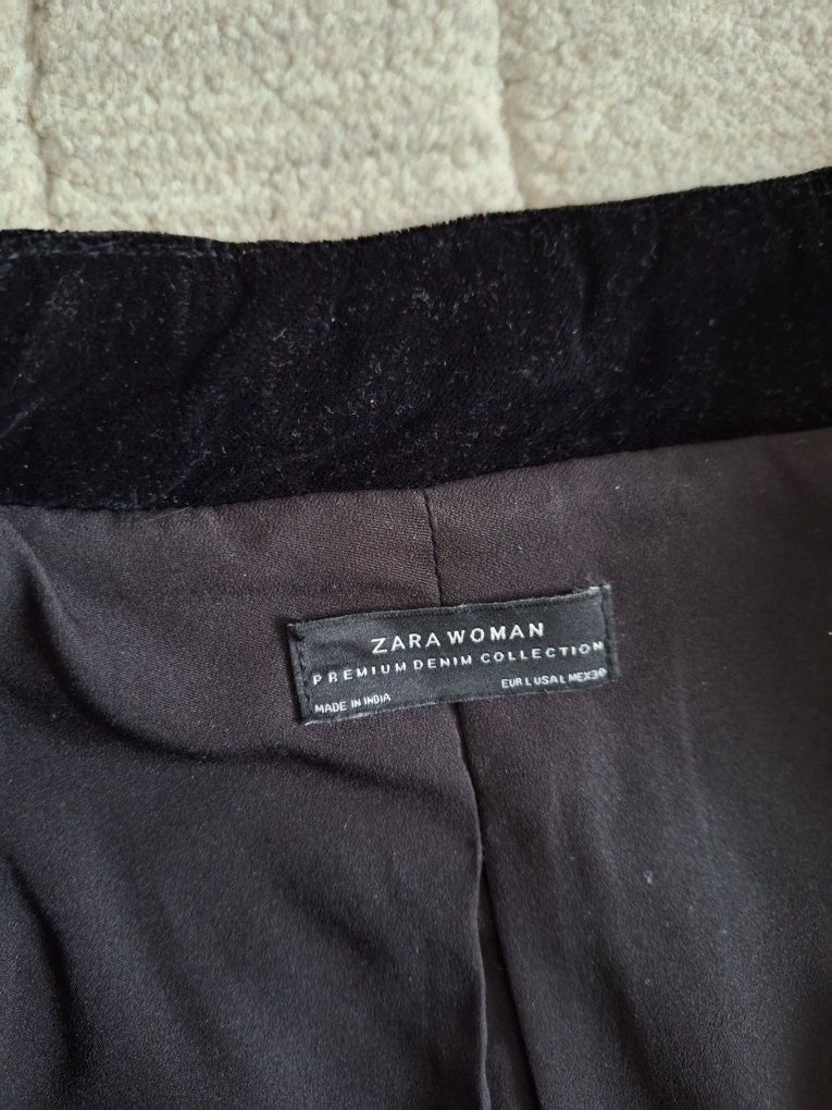 Aksamitna marynarka żakiet Zara premium L 40 hafty Velvet