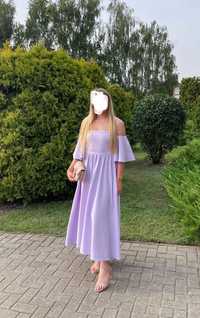 Liliowa sukienka wieczorowa na wesele True Violet