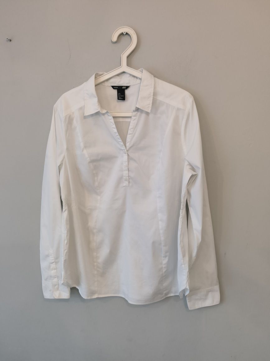 Elegancka biała koszula ciążowa h&m mama l