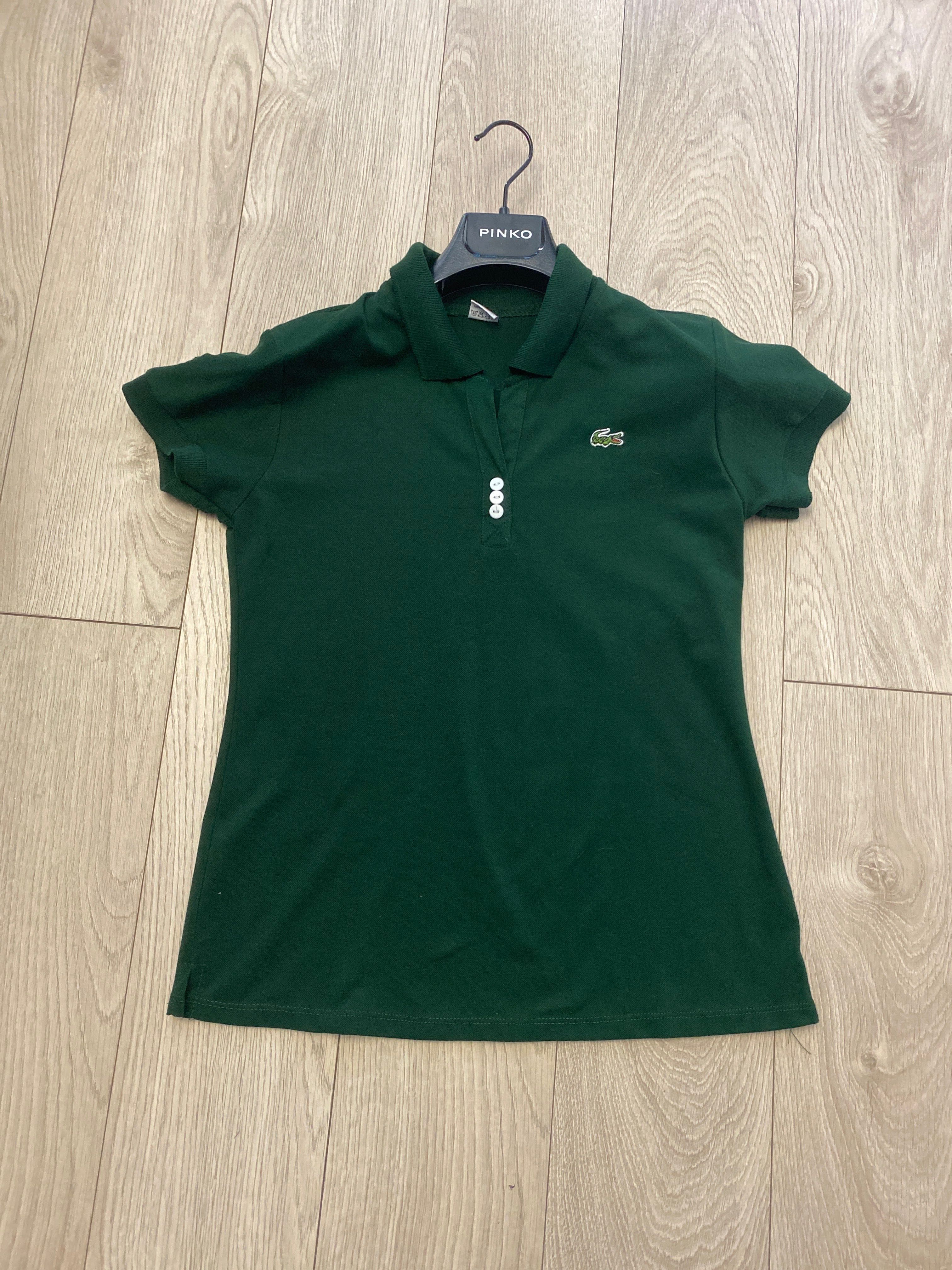 T-shirt damski M 38 firmy Lacoste koszulka polo butelkowa zieleń