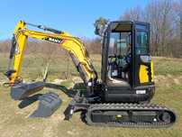 Wynajem mini/koparki SANY SY35U 3,9 T / łyżki, skarpówka, świder