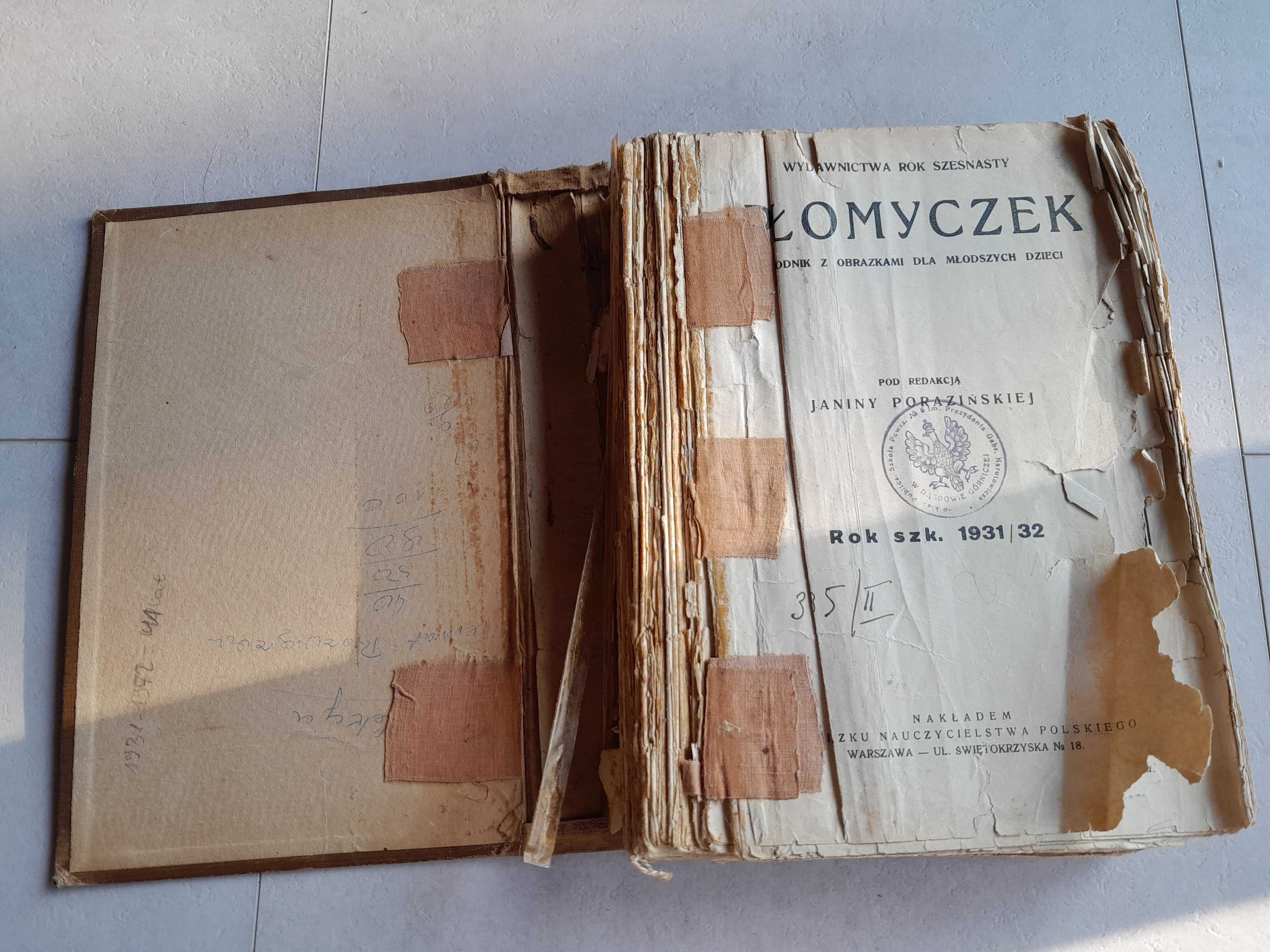 Stary przedwojenny tygodnik dla dzieci Płomyczek 1931 / 32 czasopismo