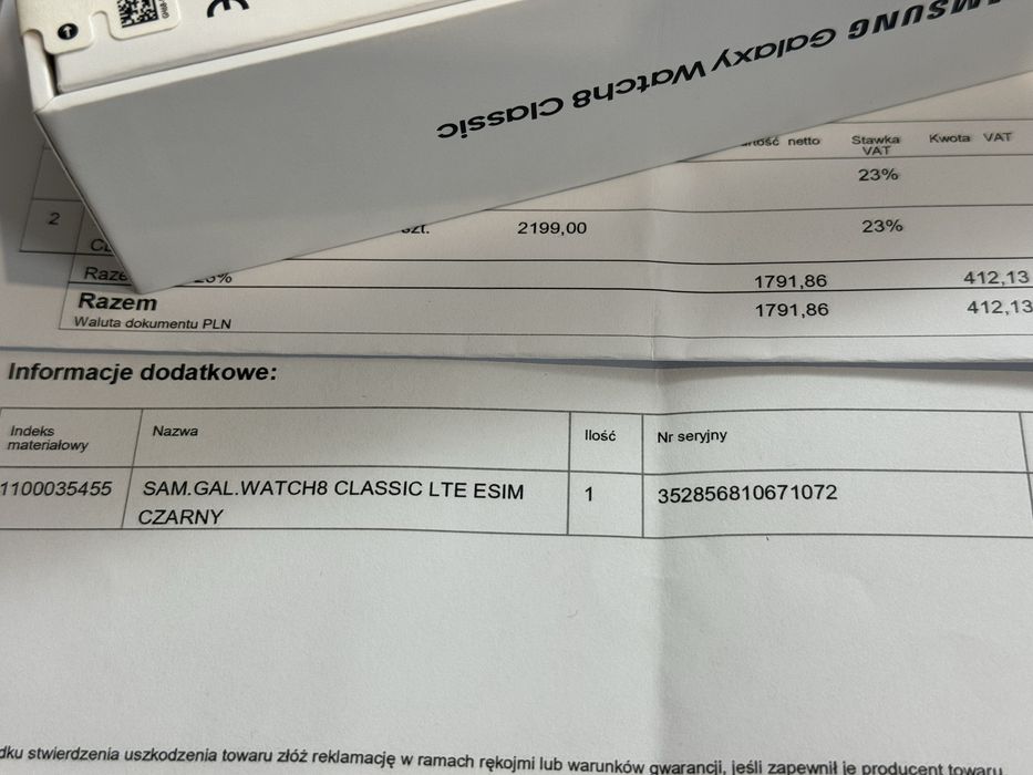 Samsung Watch 8 Classic LTE Nowy Gwarancja Mozliwa wysyłka pobraniowa