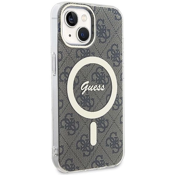 Etui Guess IML 4G MagSafe na iPhone 15 - brązowe
