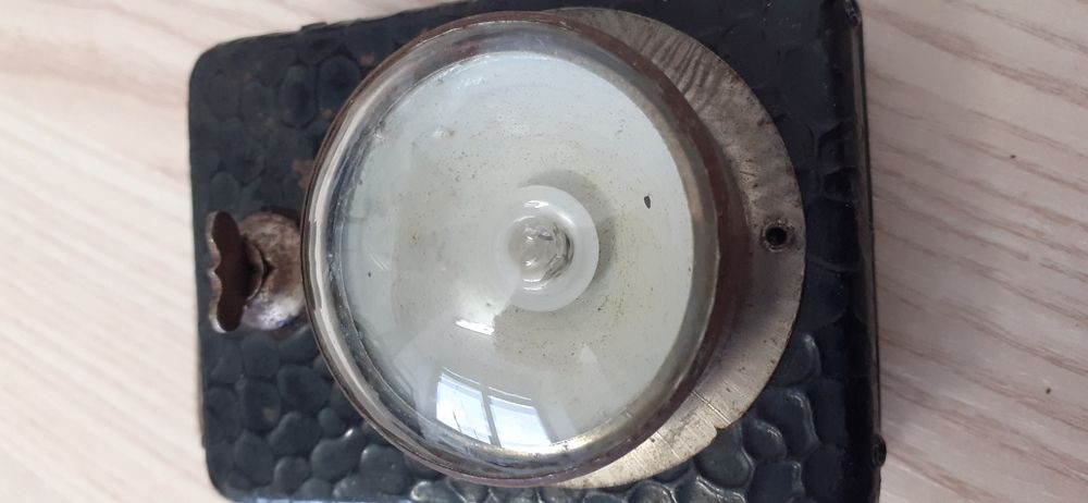 (1920 - 30 rok ) Stara Szwajcarska Przedwojenna Latarka (Szkło Soczew