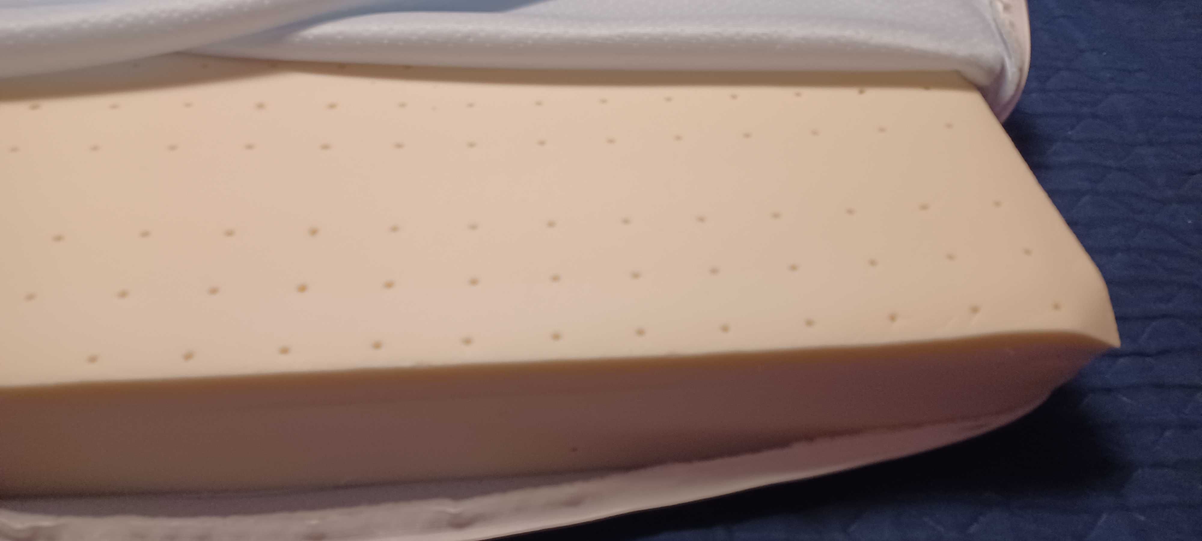 Łóżeczko drewniane białe materac lateksowy jak nowy