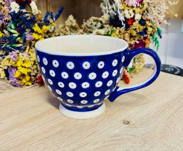 Ceramika Bolesławiec. Filiżanka bez spodka kropka 400 ml (11009)