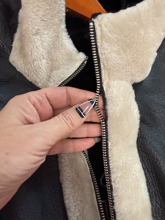 Зимова куртка дублянка жіноча шкіра