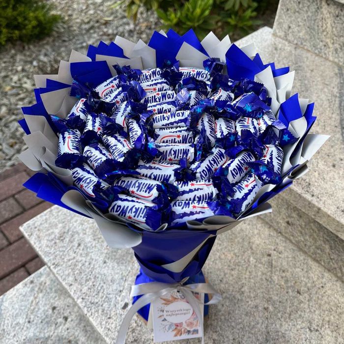 Słodki bukiet ze slodyczy Milky Way. Prezent na Urodziny, Imeniny