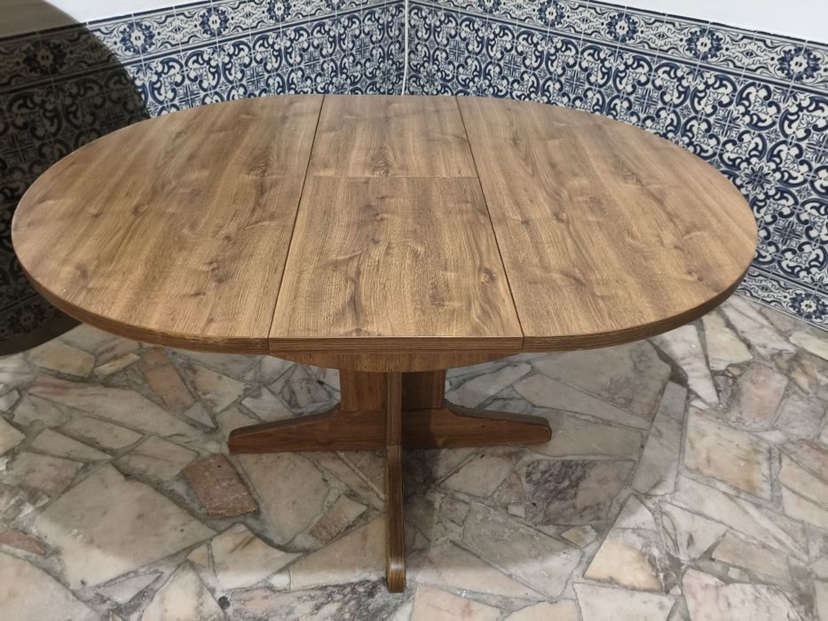 Mesa vintage redonda extensível