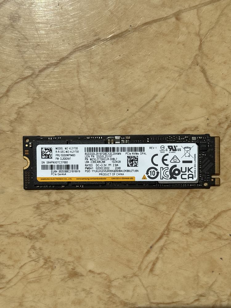 SSD Samsung 980 pro/PM9A1 1Tb m.2 2280 NVMe PCIe Gen. 4 x4