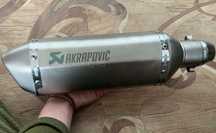 Мото Выхлоп глушитель прямоток Akrapovic Акрапович 38/51мм наклейка 37