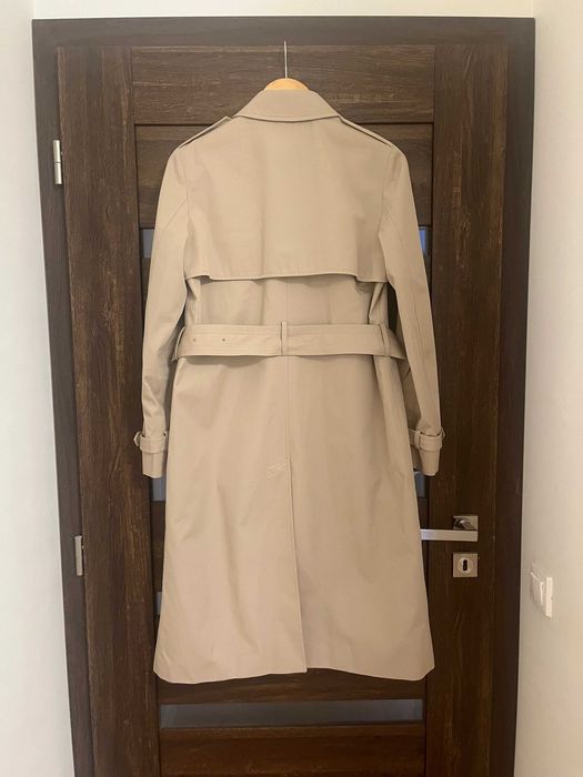 Massimo Dutti beżowy trencz ze 100% bawełny