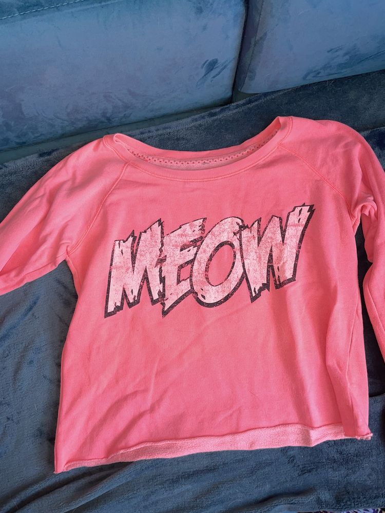 Bluza/koszulka na długi rękaw różowa meow