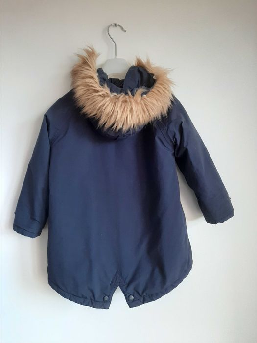 Ciepły zimowy płaszcz chłopięcy z kapturem  BMS 110