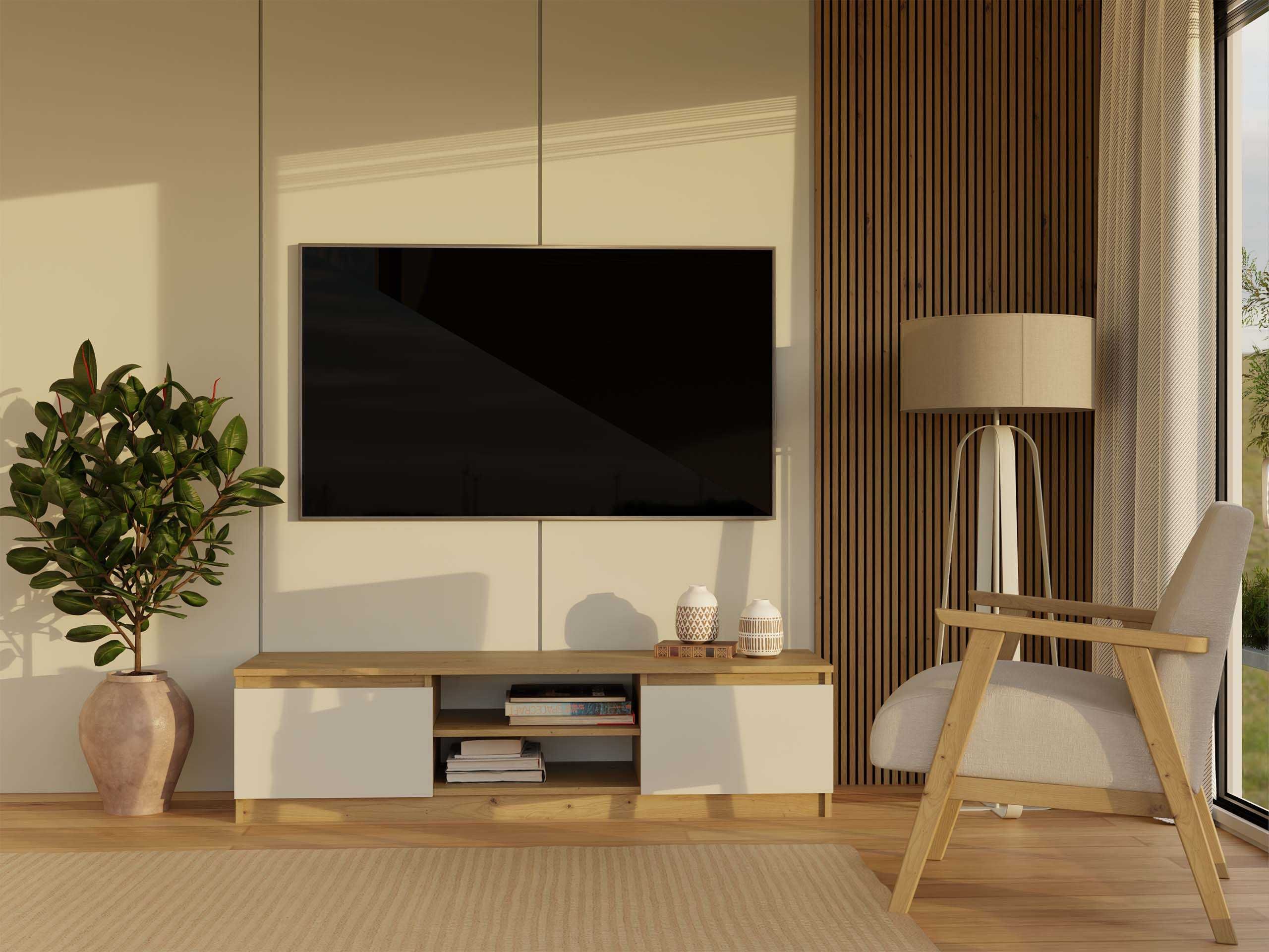Stolik Szafka RTV 140 Cm Pod Telewizor TV Salon DĄB ARTISAN/ KASZMIR