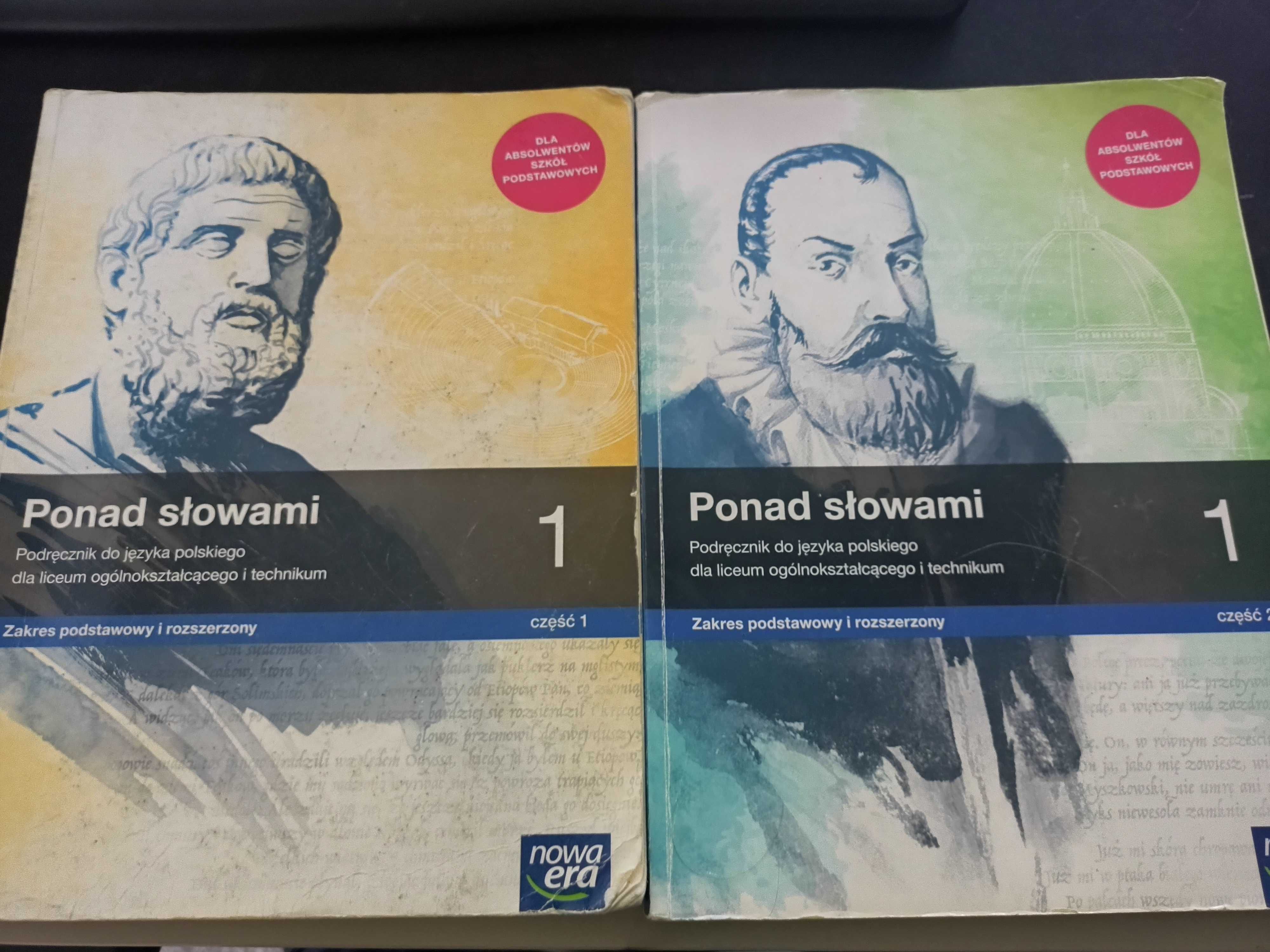 Książki Ponad słowami część 1 i 2 do klasy 1