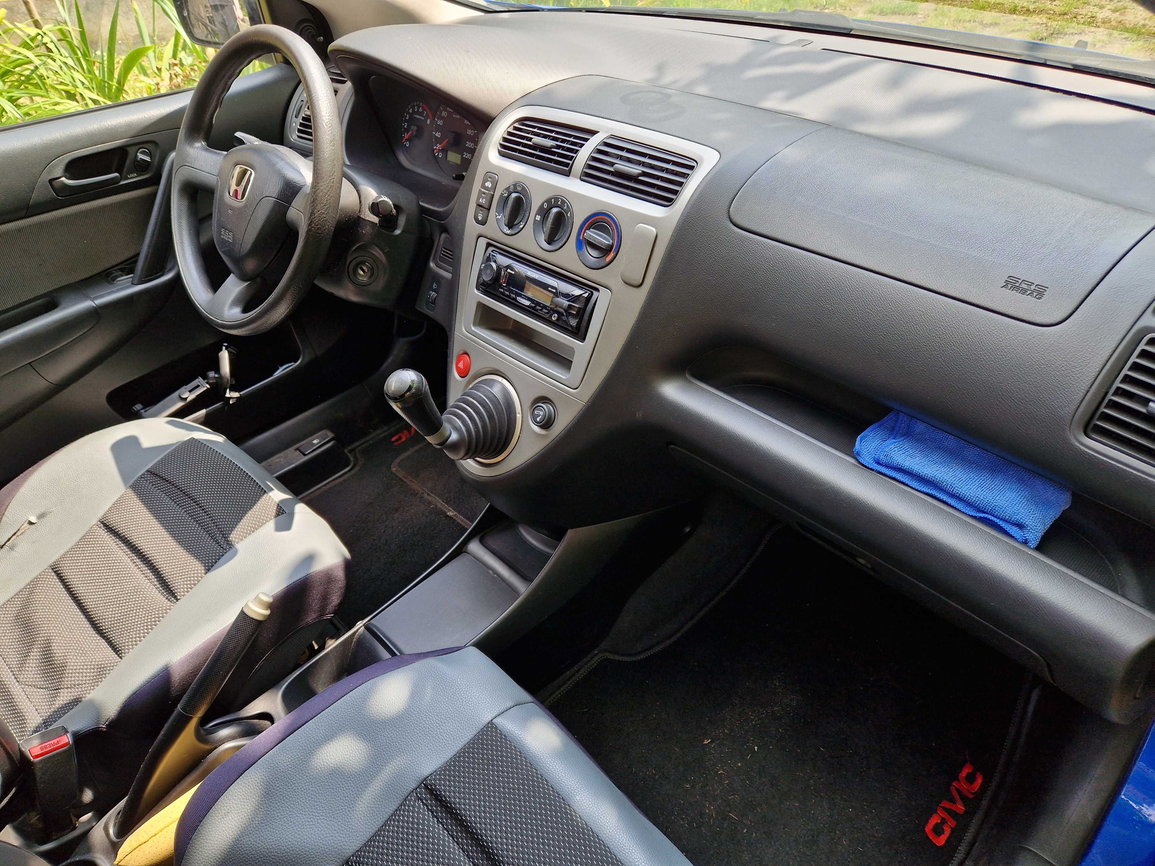 Honda Civic VII 2002, Klima, LPG, 1,4 90KM, 129 tys, brak korozji.