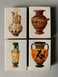 Conjunto de 4 Caixas de Fósforos Antigas - Cerâmica Grega