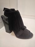czarne buty sandały na słupku frędzle graceland deichmann boho etno 36