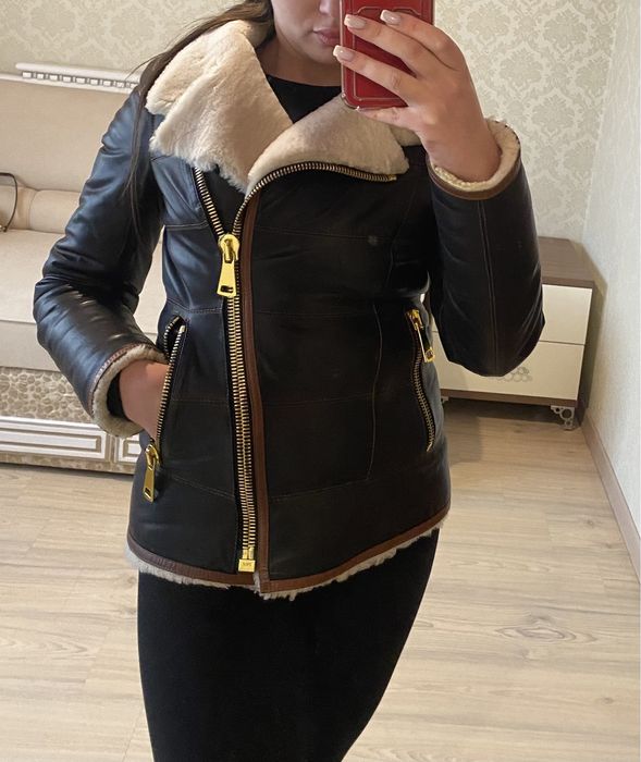 Дублянка із натуральної шкіри на овчині