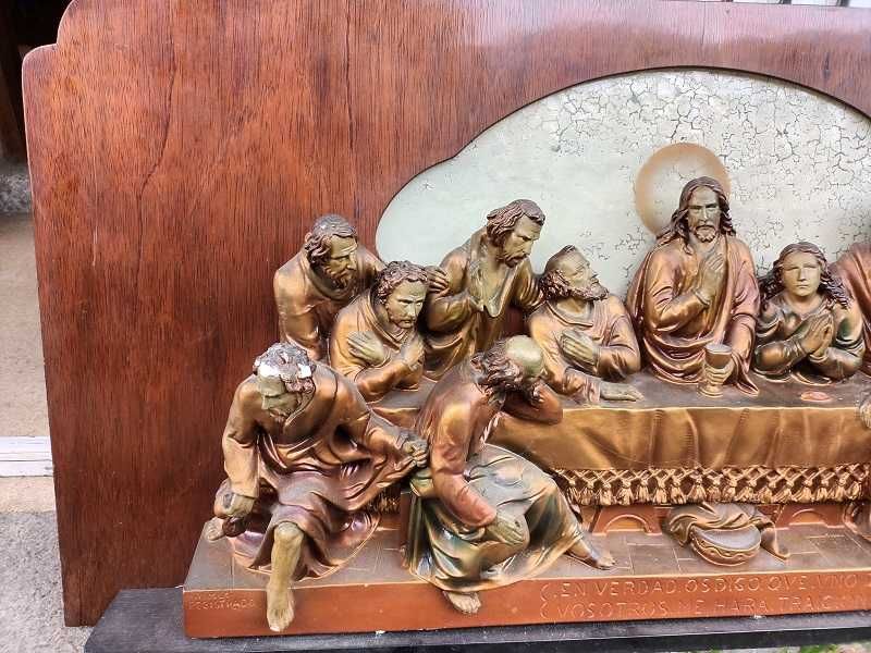 Quadro antigo com representação da Última Ceia de Cristo