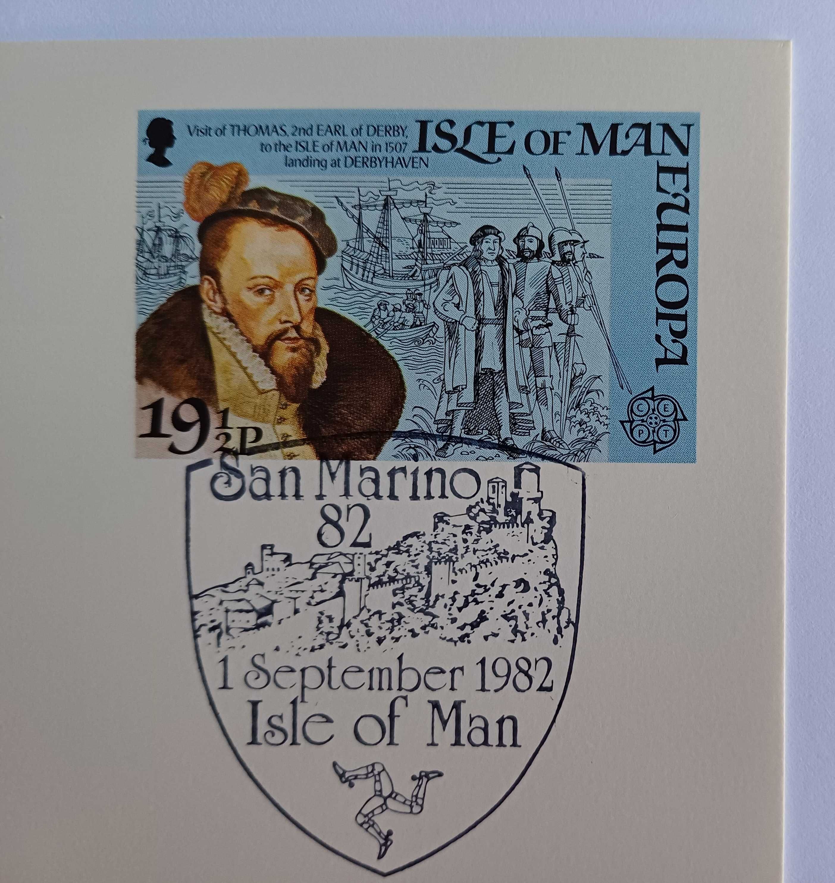 Filatelia - Inteiro postal da Ilha de Man com selo Europa CEPT de 1982